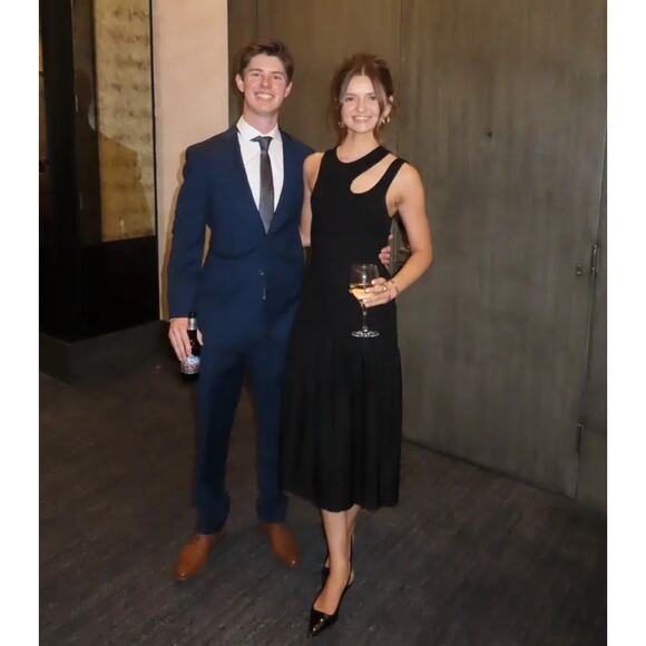 Sandro Olane Black Tank Dress Cutout Shoulder Midi Sleeveless Sz 38 EU / US 6 - Picture 4 of 14